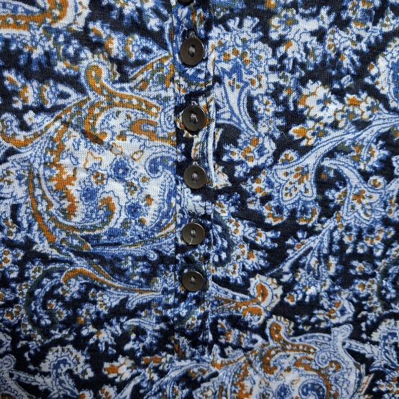 Lucky Brand NWT Women’s Multicolor Paisley Print Long Sleeve Top; Size M - Picture 3 of 6